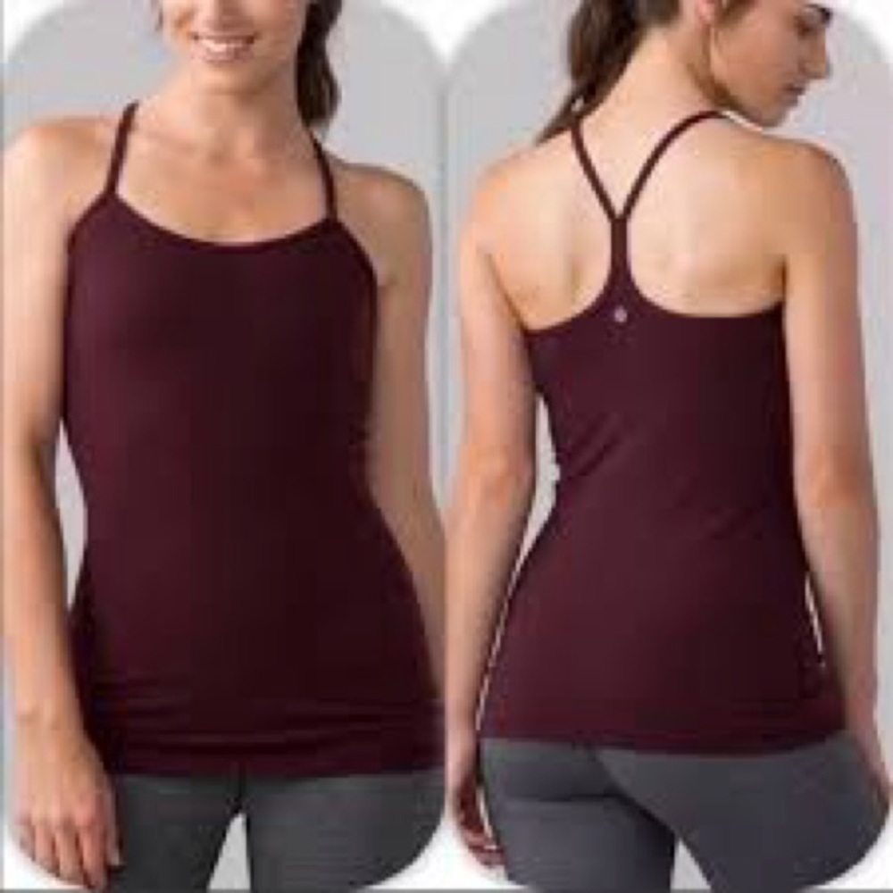 Lululemon Burgundy Power Y Tank